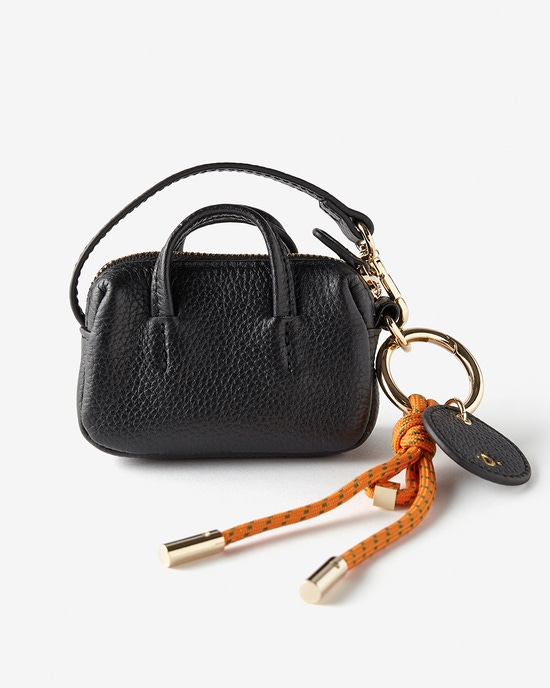 本革・ミニバッグチャーム/キーリング付き