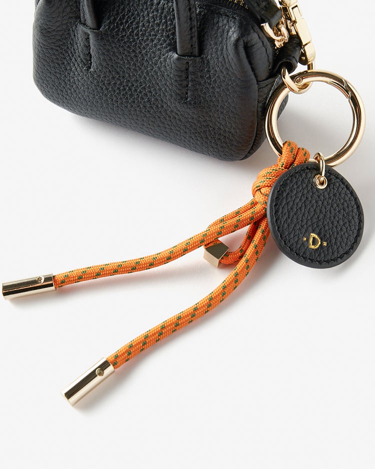 本革・ミニバッグチャーム／キーリング付き 詳細画像 ブラック 4