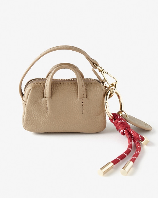 本革・ミニバッグチャーム／キーリング付き