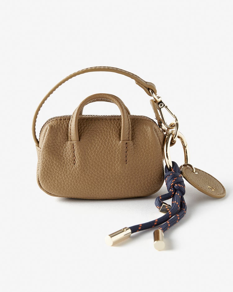 本革・ミニバッグチャーム／キーリング付き 詳細画像 キャメル 4