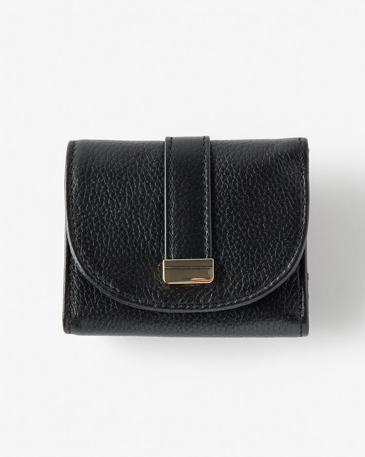 本革・三つ折りコンパクトウォレット 詳細画像 ブラック 1