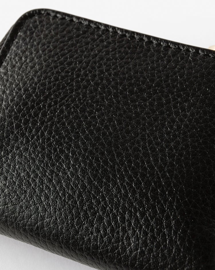 本革・三つ折りコンパクトウォレット 詳細画像 ブラック 3