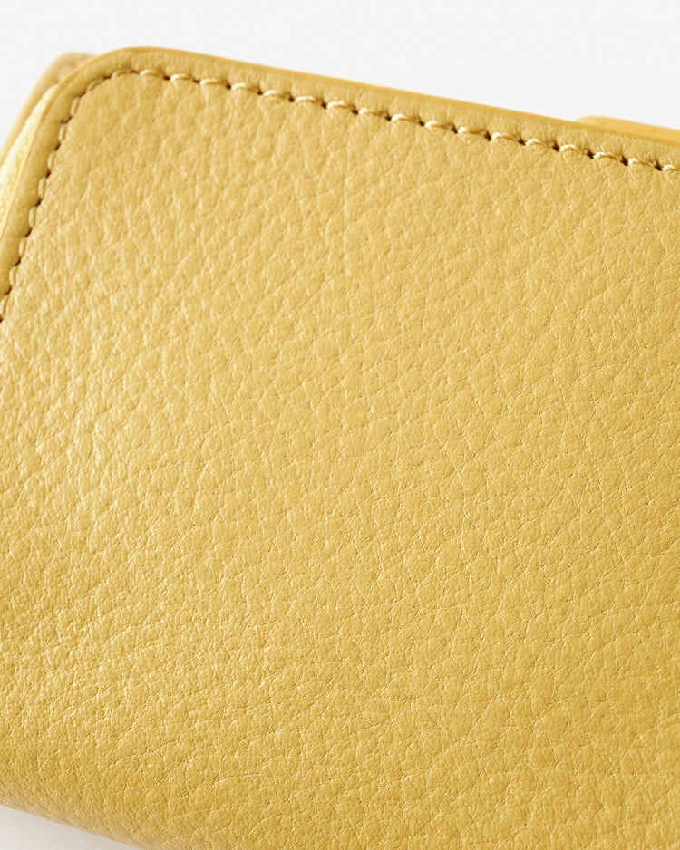 本革・三つ折りコンパクトウォレット 詳細画像 ライトイエロー 3