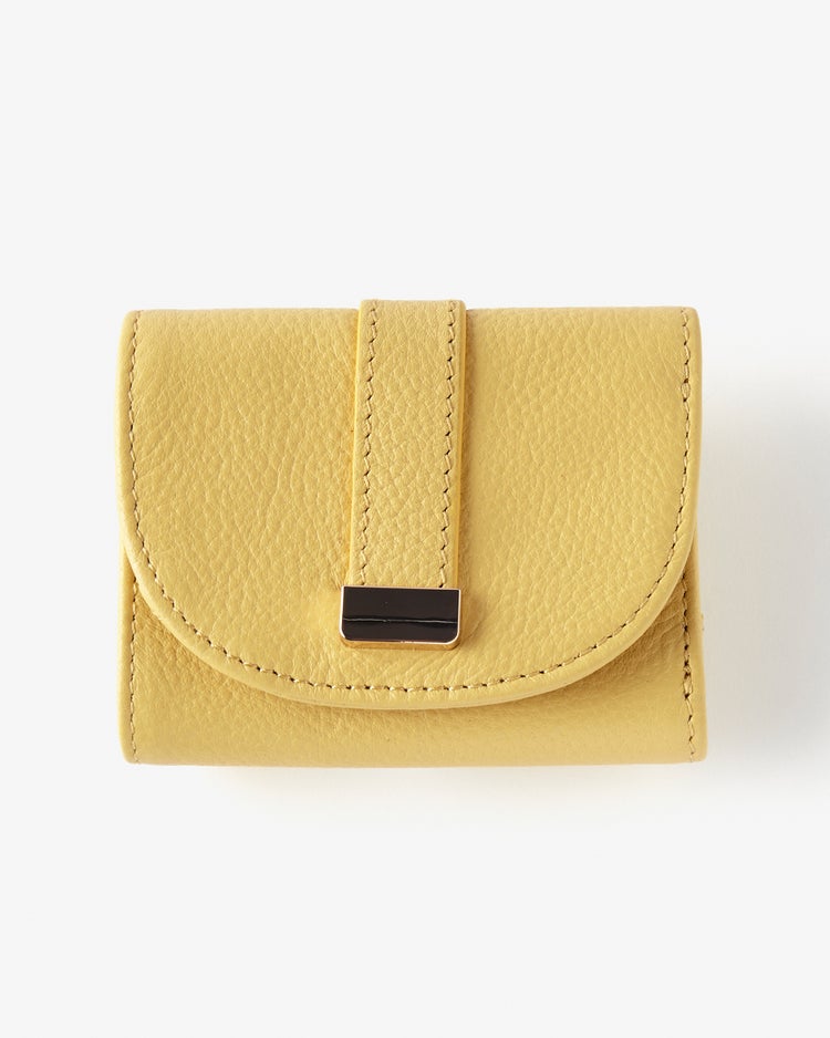 本革・三つ折りコンパクトウォレット 詳細画像 ライトイエロー 5