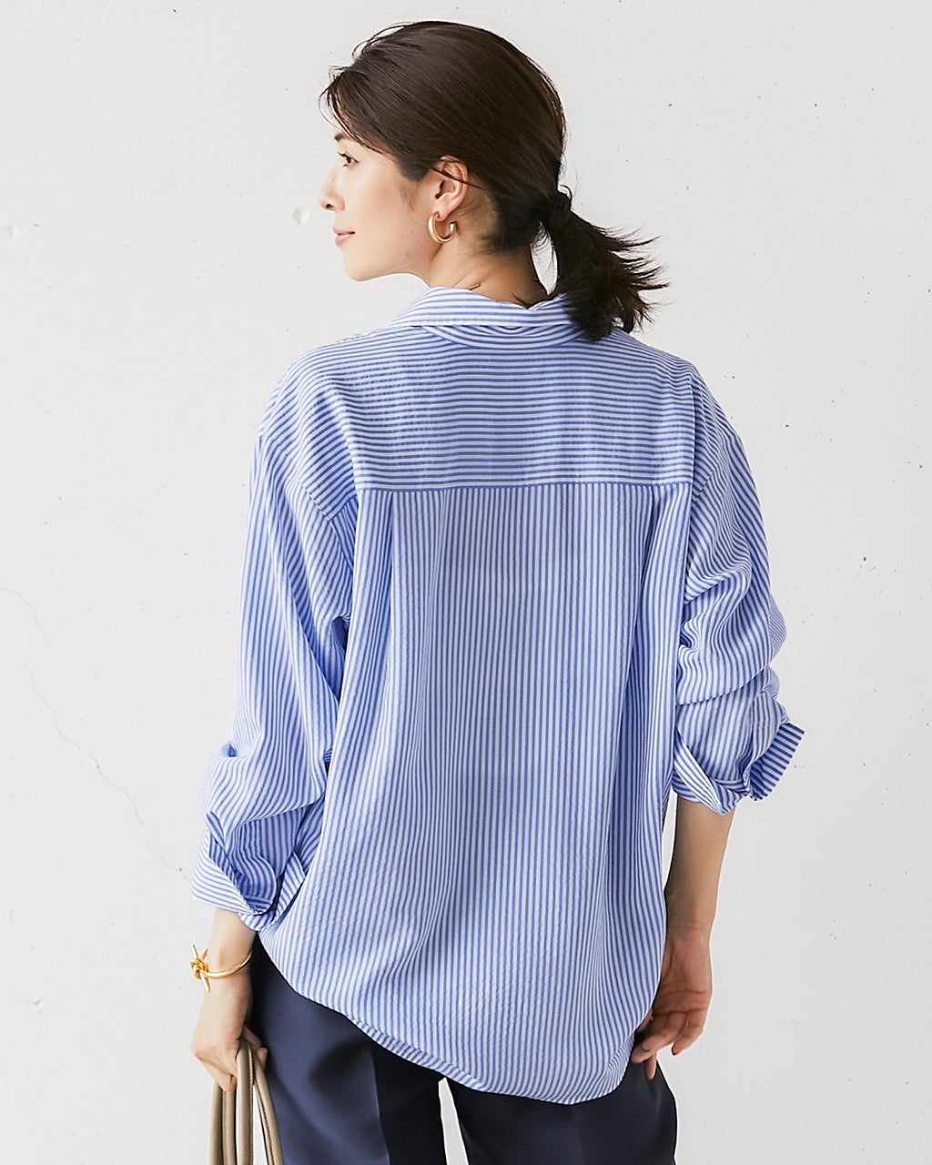 ダブルポケット・ワイドカフスシャツ/40代50代からのレディース