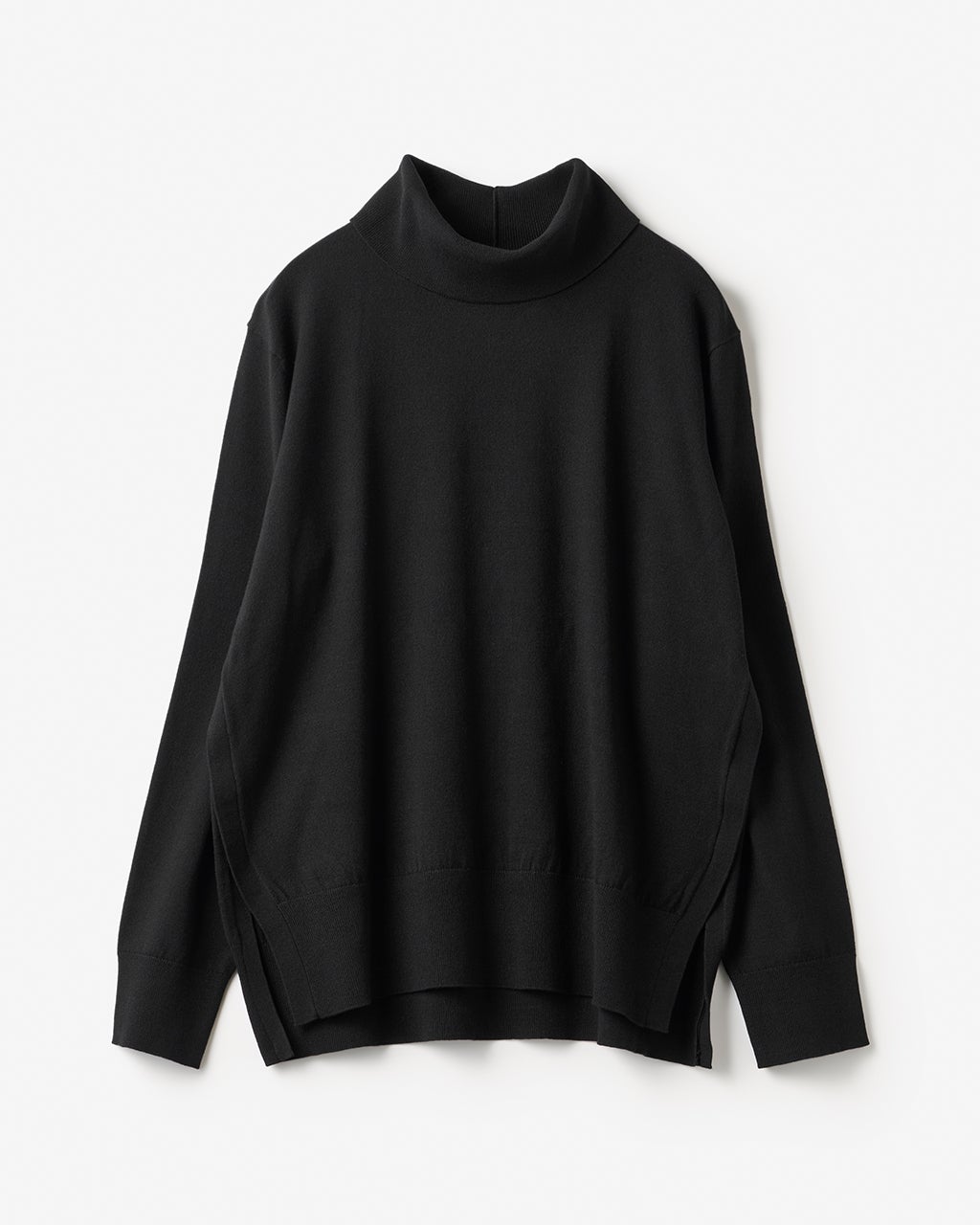バックスリットタートルネックニット BLACK ハイゲージニット・バックスリットタートル/DoCLASSE