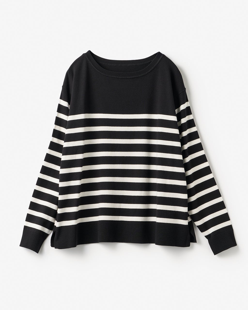 ハイゲージニット・抜け感ボートネック/40代50代からの