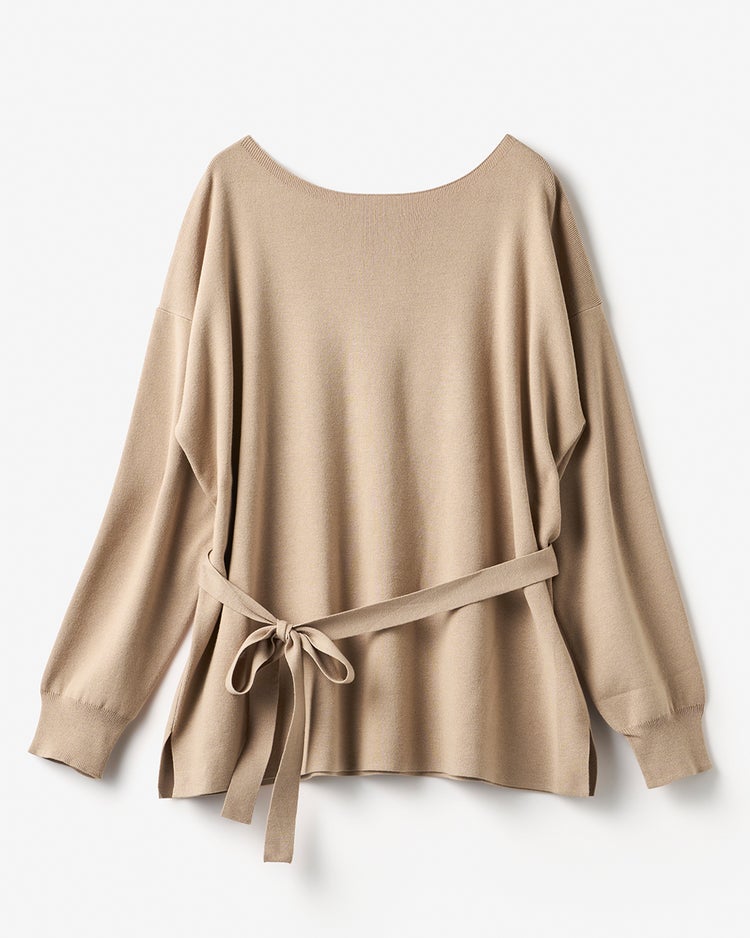 総針ニット・前後2WAYプルオーバー 詳細画像 グレーベージュ 6