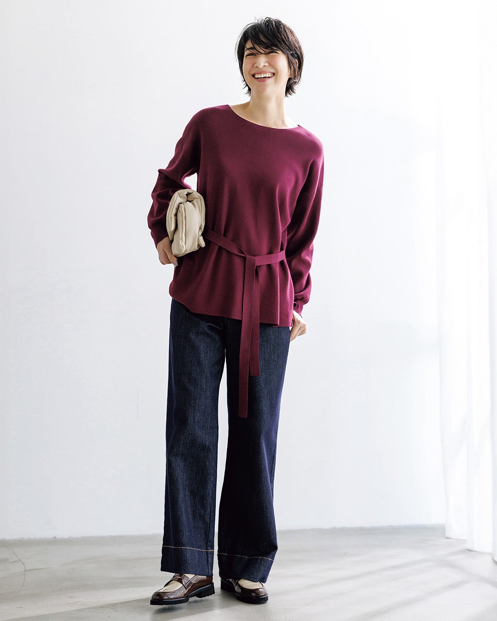 総針ニット・前後2WAYプルオーバー/40代50代からのレディース