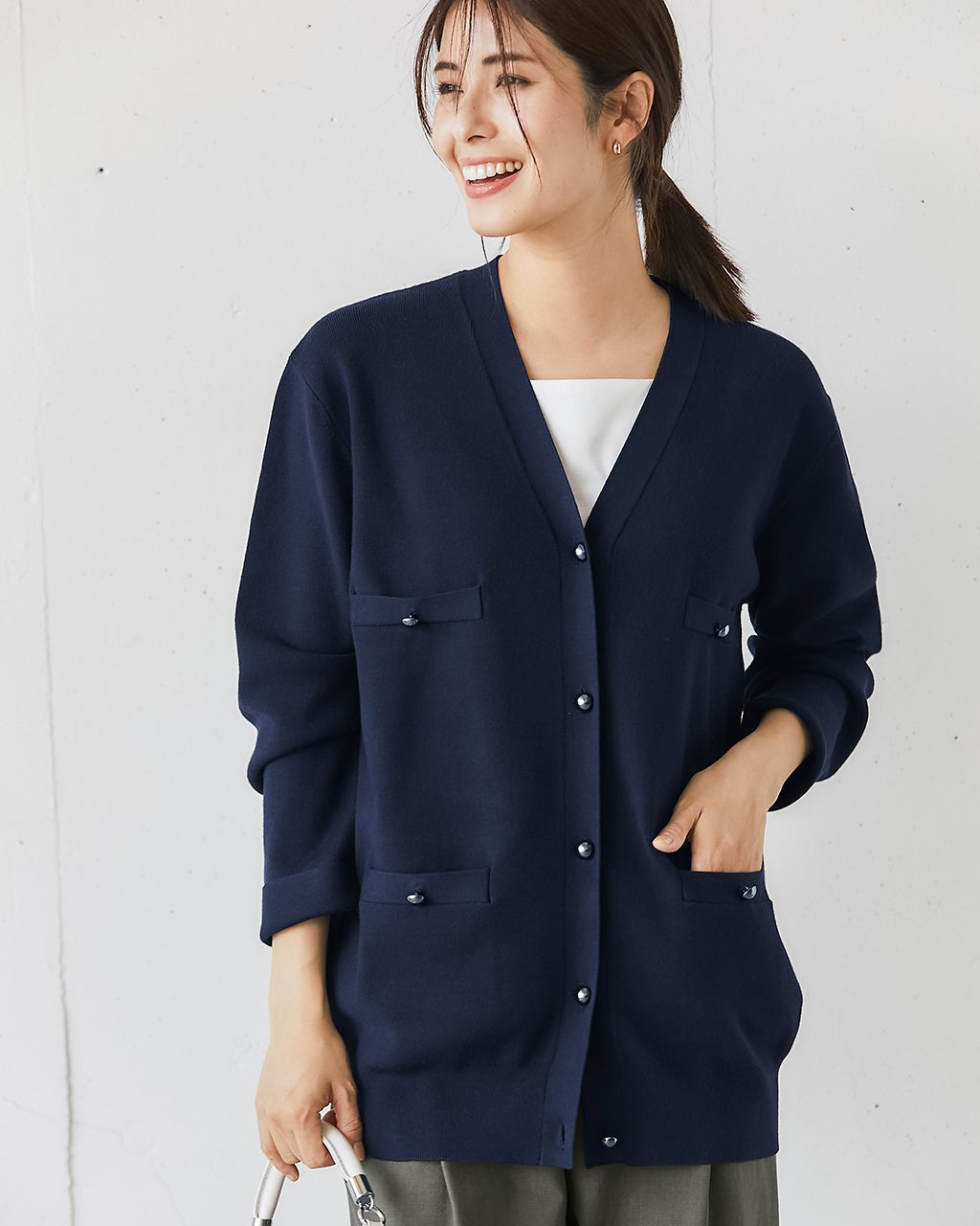 レディース カーディガン（ネイビー）一覧/40代50代からのファッション