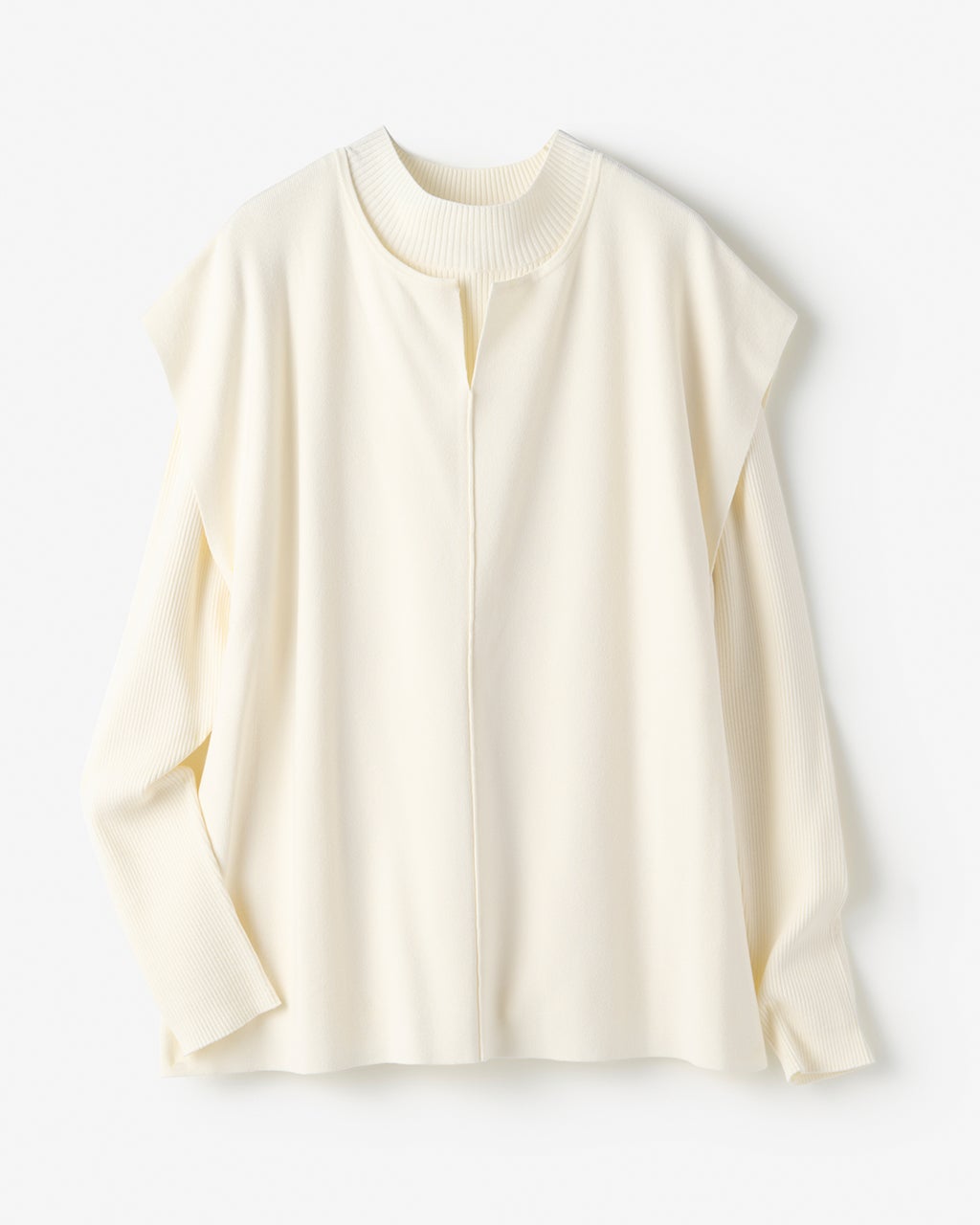 regleam ハイネックベストレイヤードニット　オフホワイト ハイネックベストレイヤードニット｜HIGH NECK VEST LAYERED KNITの