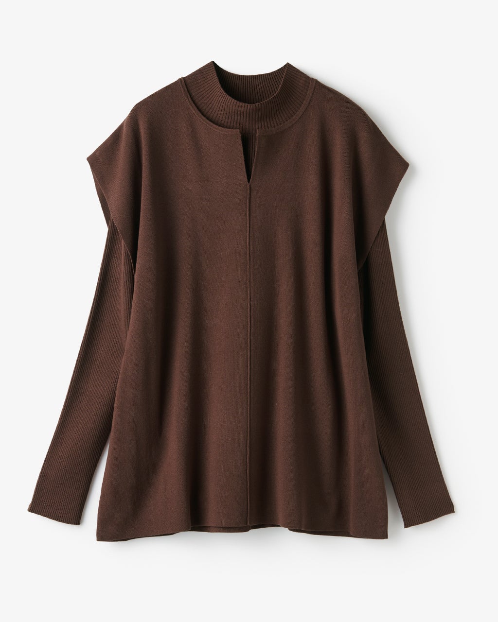 ハイネック＆ベスト・レイヤードセット/40代50代からの