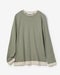 コットンガーゼ・配色クルーネック/長袖 詳細画像