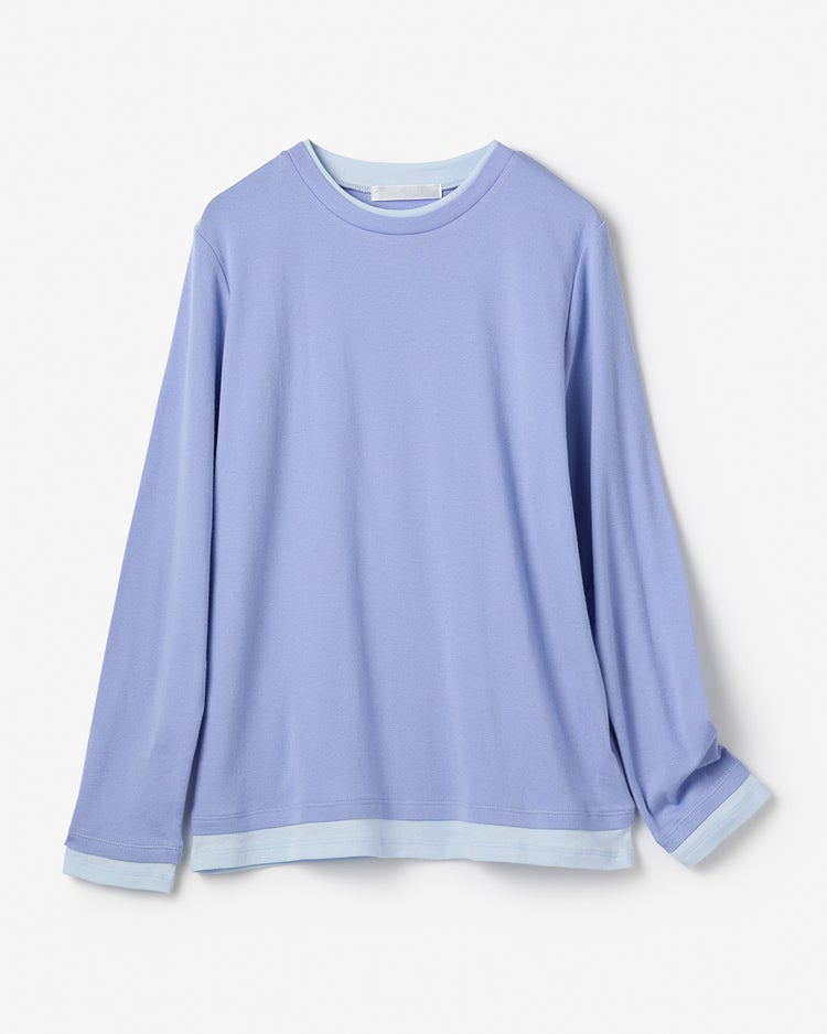 コットンガーゼ・配色クルーネック/長袖 詳細画像 アイリス 3