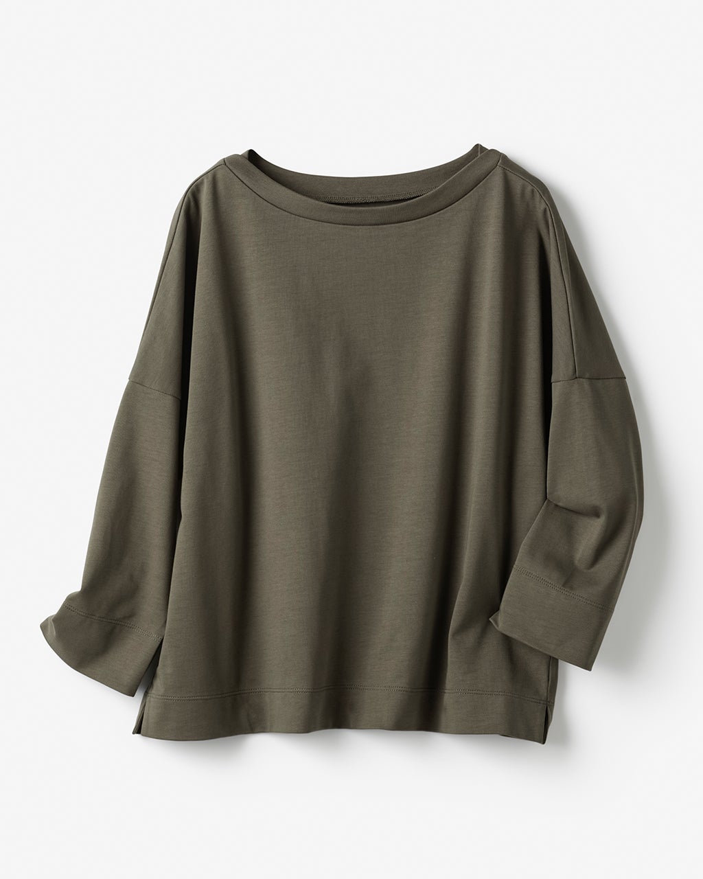 高密度シルコットン・7分袖Tシャツ／52cm丈/40代50代からのレディース