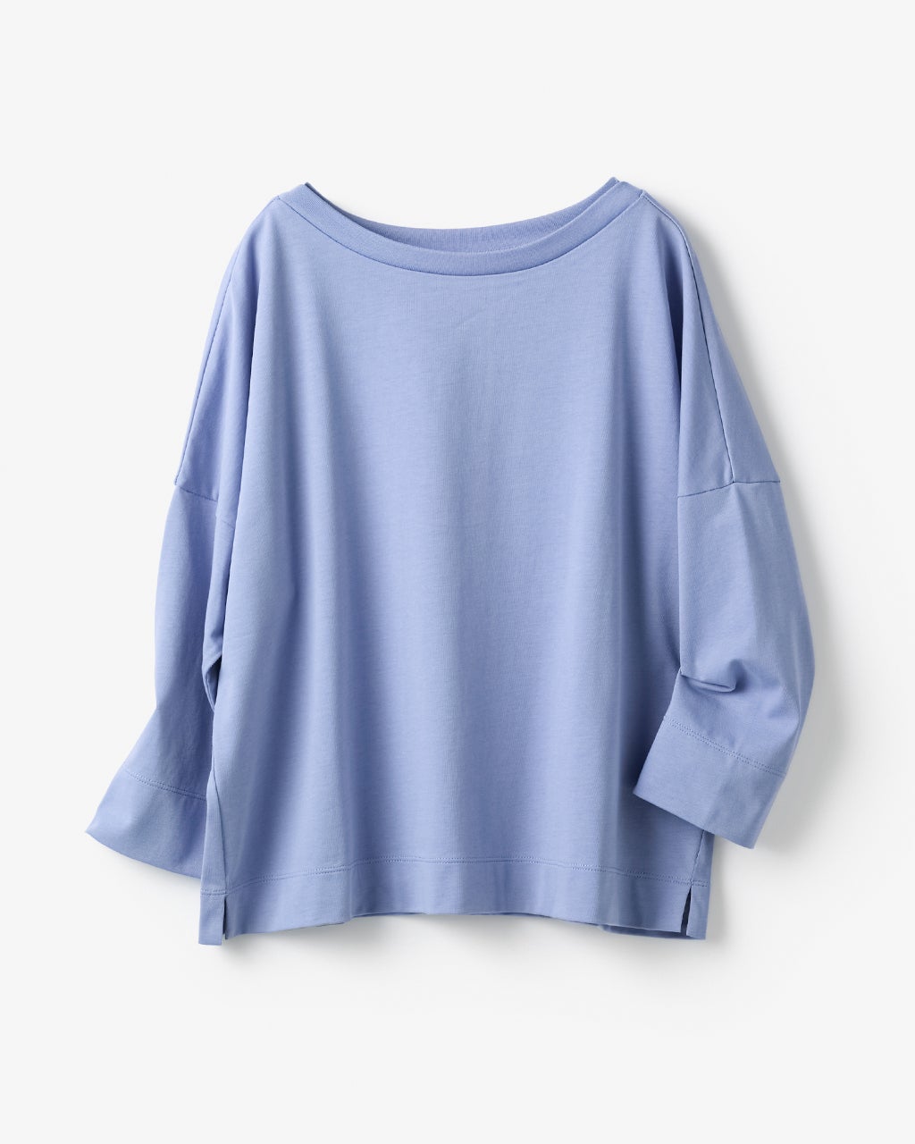 COYSEIO 七分丈カットソー 水色 高密度シルコットン・7分袖Tシャツ／52cm丈/DoCLASSE