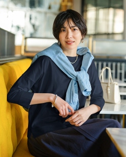 高密度シルコットン・7分袖Tシャツ/52cm丈