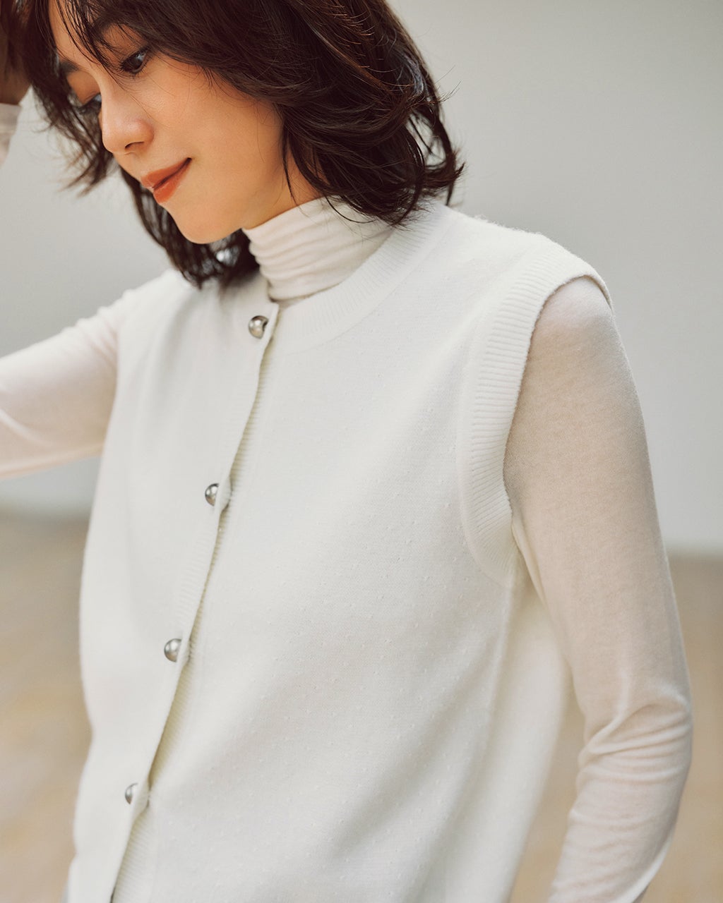 CPG GOLF レディース ベスト Lsize ホワイト GLOBAL WORK ベスト ジレ フェザータッチベストセット/290649