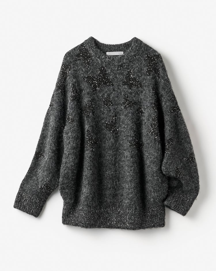 スパンコールジャカード・ニットプルオーバー 詳細画像 グレー 10