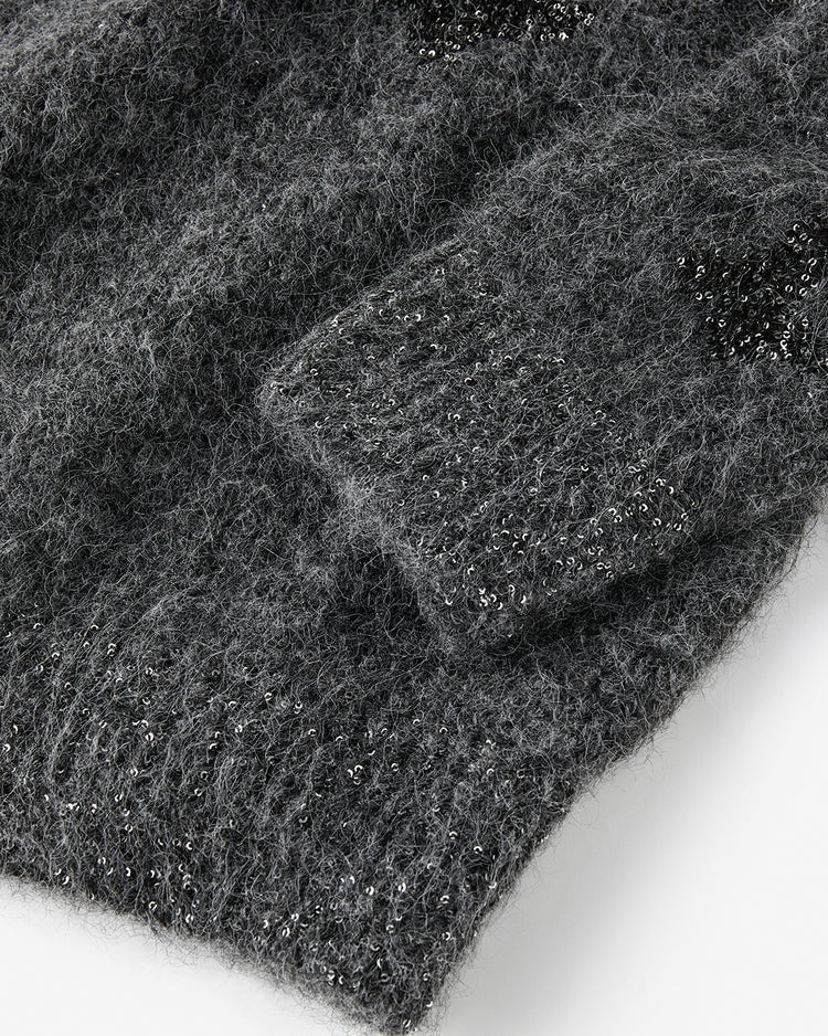 スパンコールジャカード・ニットプルオーバー 詳細画像 グレー 5