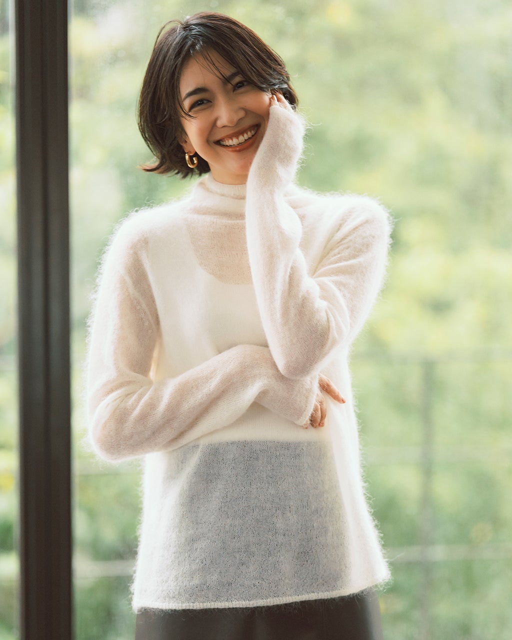 スーパーキッドモヘア・シアーハイネックニット/DoCLASSE