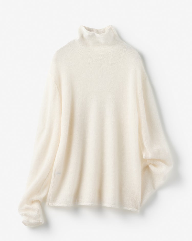 スーパーキッドモヘア・シアーハイネックニット 詳細画像 オフホワイト 4