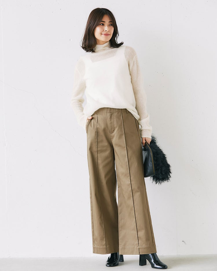 スーパーキッドモヘア・シアーハイネックニット 詳細画像 オフホワイト 5