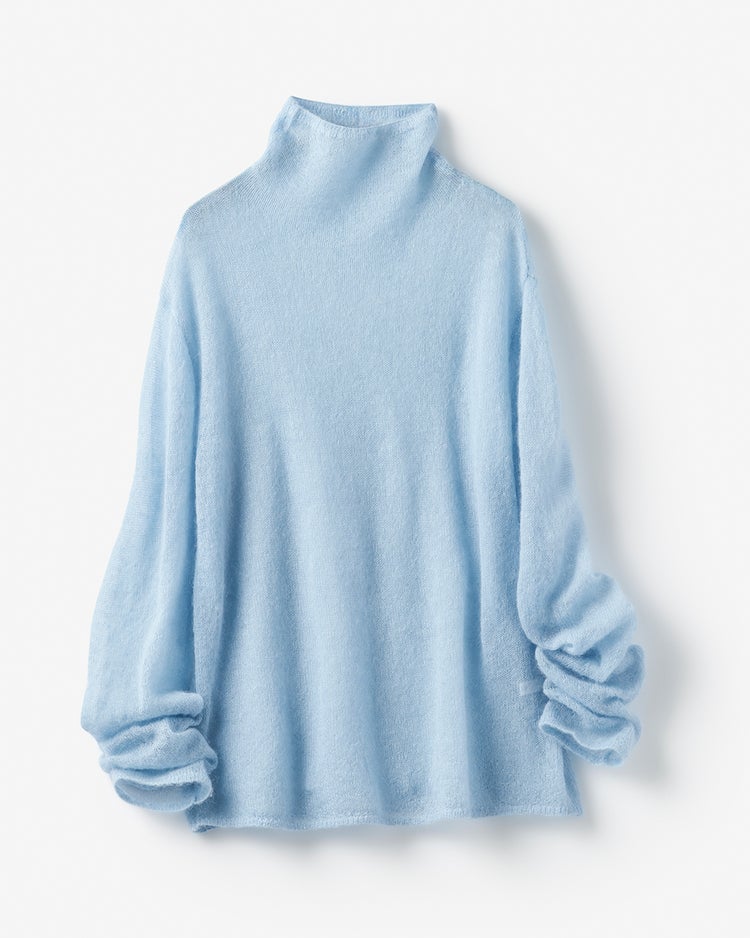 スーパーキッドモヘア・シアーハイネックニット 詳細画像 ライトブルー 6