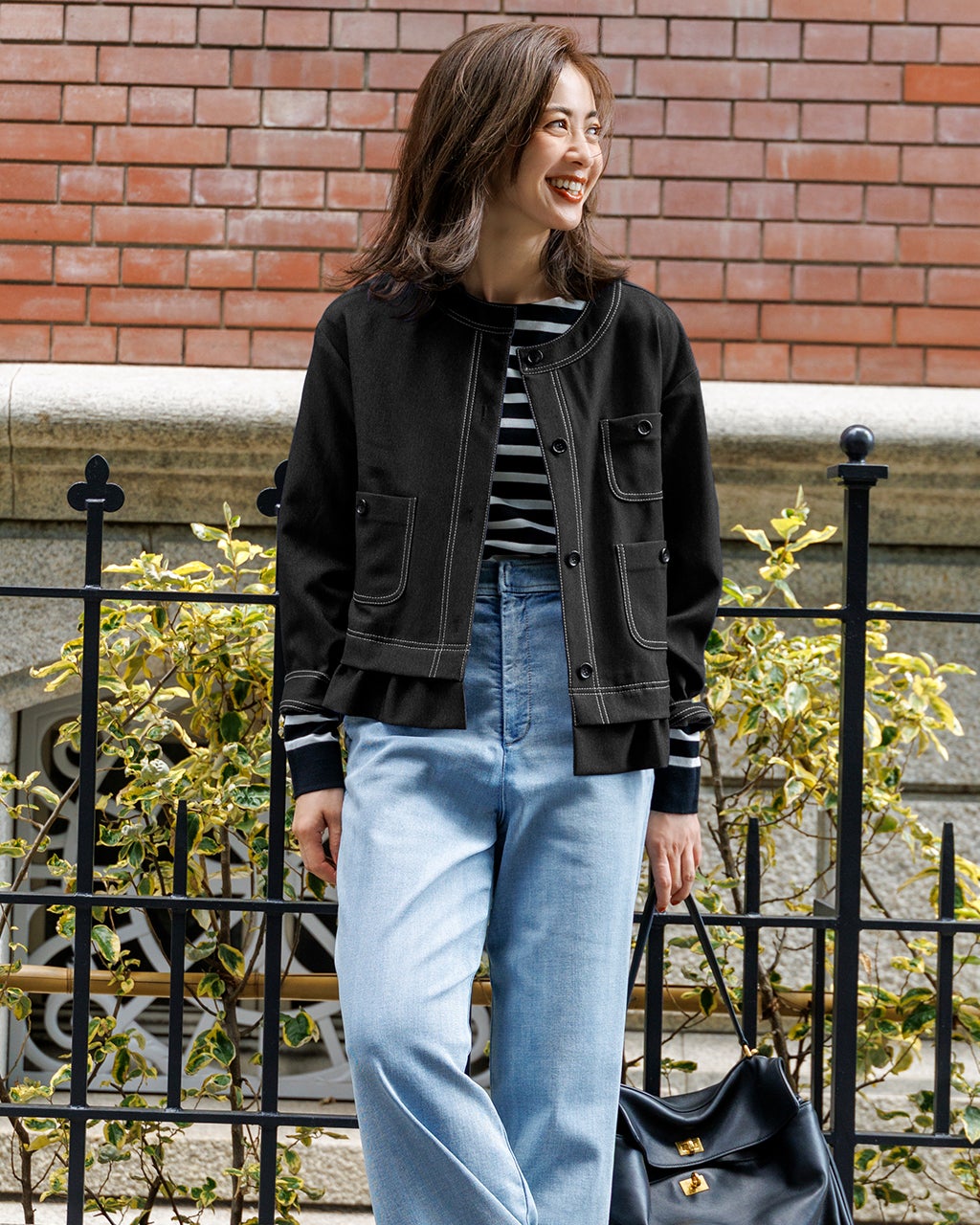 テックデニム・裾フリルジャケット/40代50代からのレディース