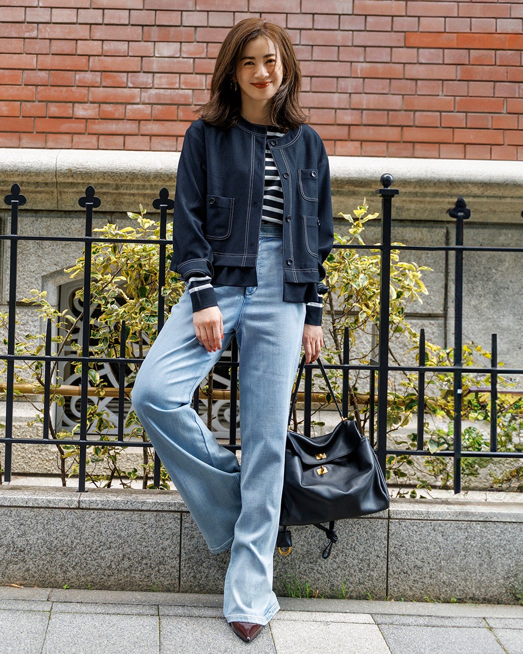 テックデニム・裾フリルジャケット/40代50代からのレディース