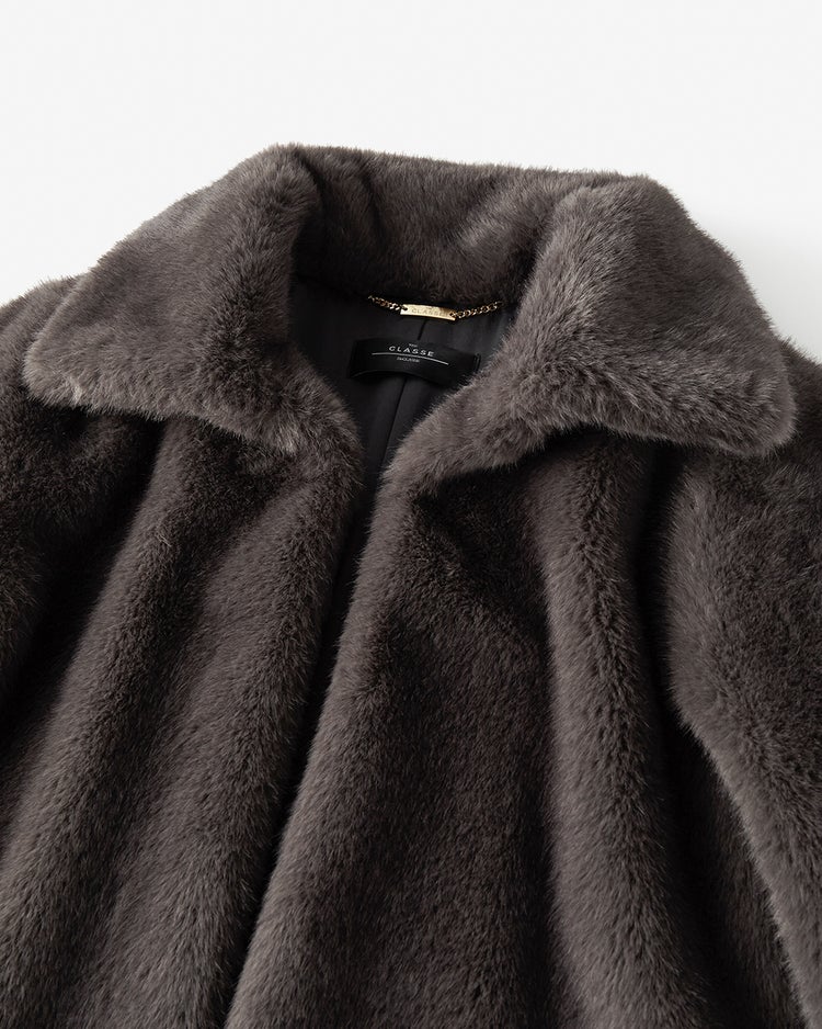 エコミンク・衿付きブルゾン 詳細画像 ダークグレー 3