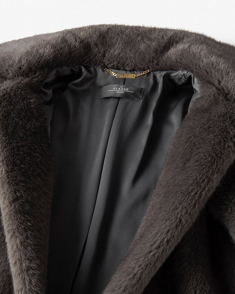 エコミンク・衿付きブルゾン 詳細画像 ダークグレー 4