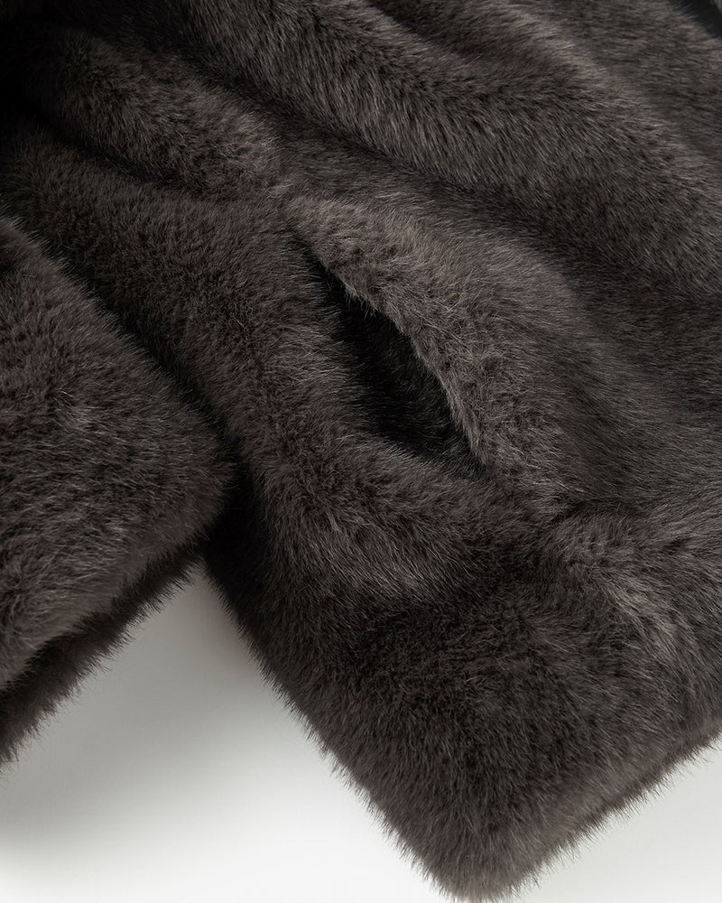 エコミンク・衿付きブルゾン 詳細画像 ダークグレー 5