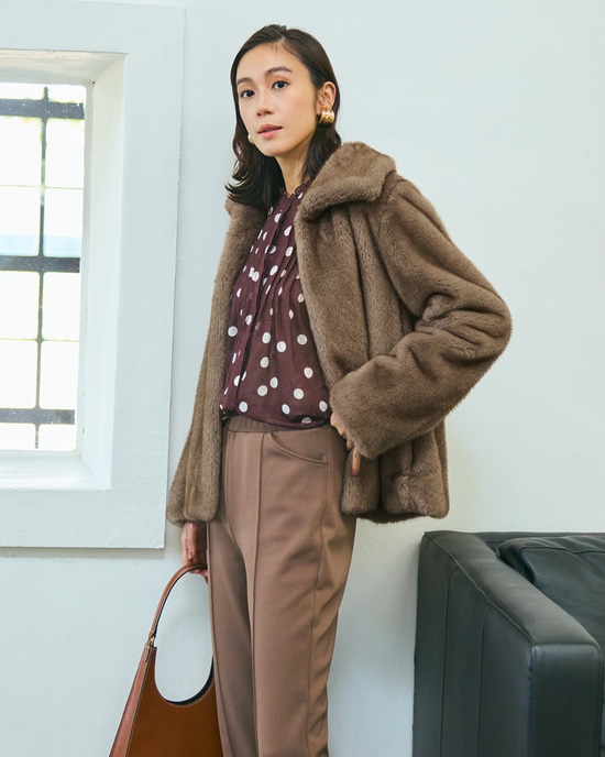 エコミンク・衿付きブルゾン