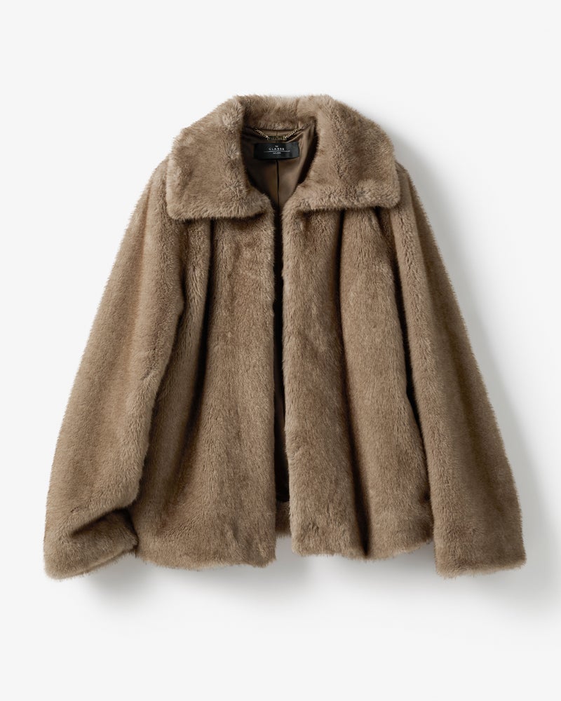 エコミンク・衿付きブルゾン 詳細画像 ブラウン 4