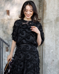 ドレープジャカード・フォルムブラウス