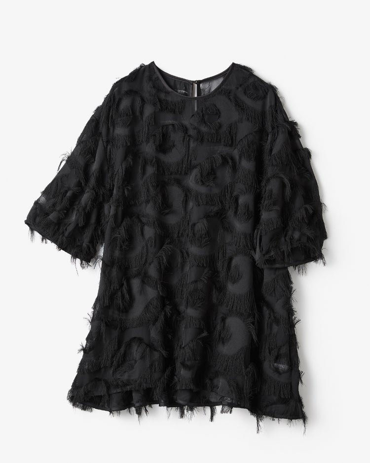 ドレープジャカード・フォルムブラウス 詳細画像 ブラック 10