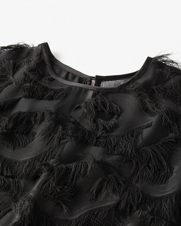 ドレープジャカード・フォルムブラウス 詳細画像 ブラック 4