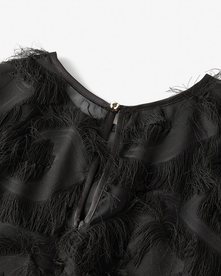 ドレープジャカード・フォルムブラウス 詳細画像 ブラック 5