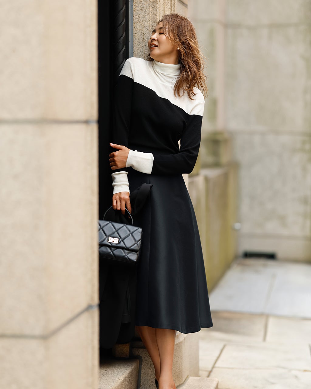 ダブルクロス・フレアスカート/40代50代からのレディースファッション