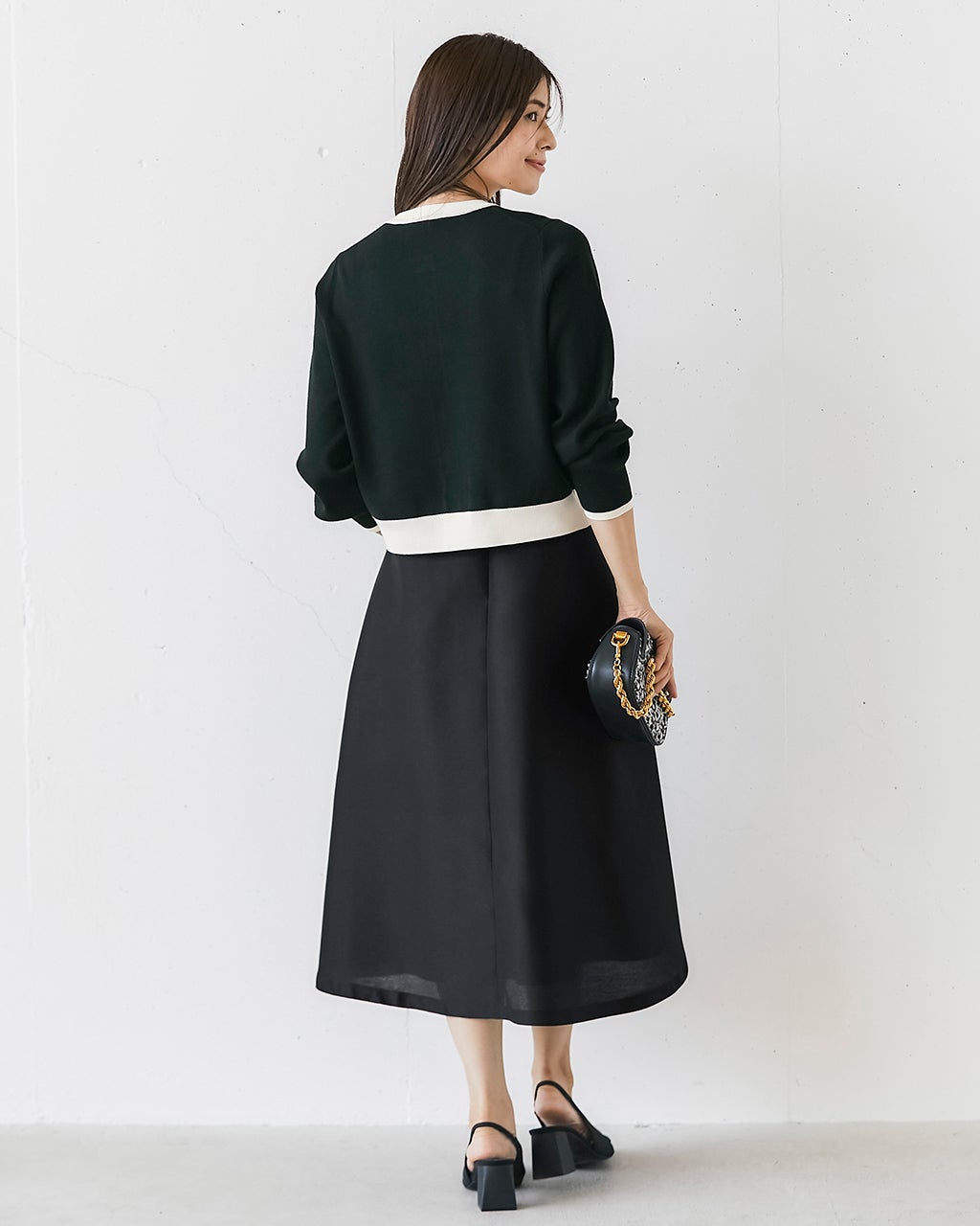 ダブルクロス・フレアスカート/40代50代からのレディース