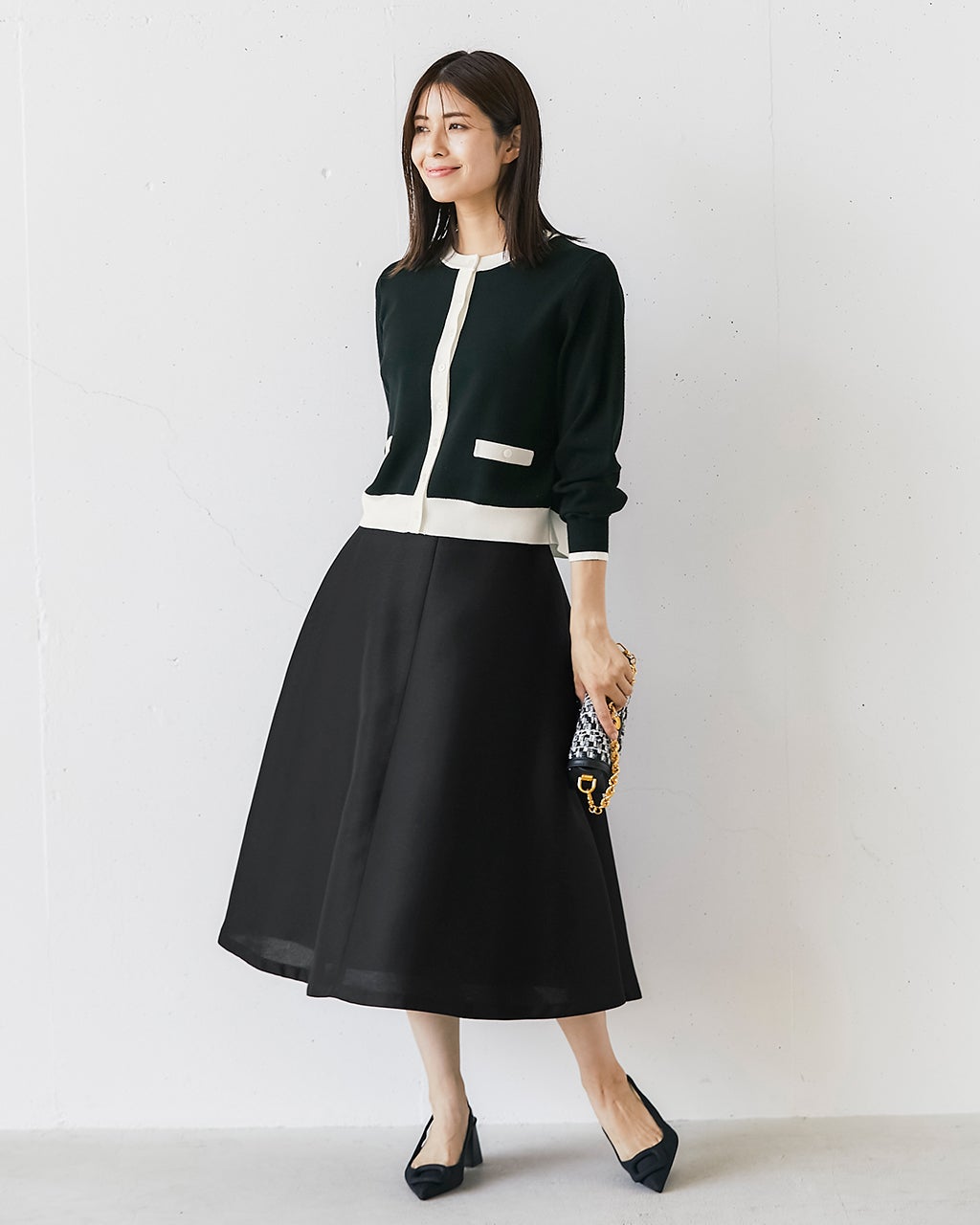 ダブルクロス・フレアスカート/40代50代からのレディースファッション