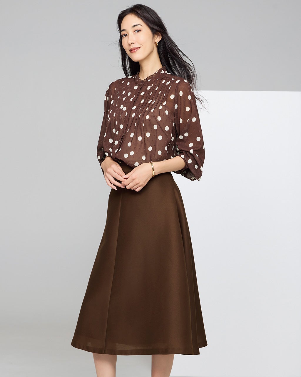 ダブルクロス・フレアスカート/40代50代からのレディースファッション