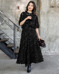 ドレープジャカード・Aラインスカート