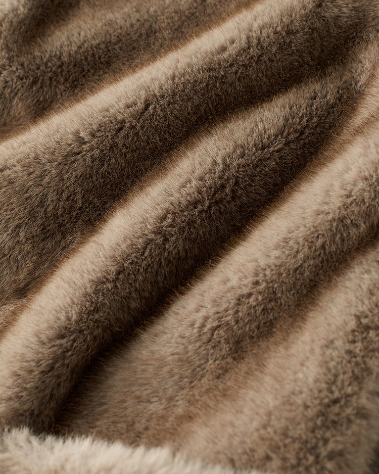 エコミンク・異素材ジレ 詳細画像 ブラウン 8