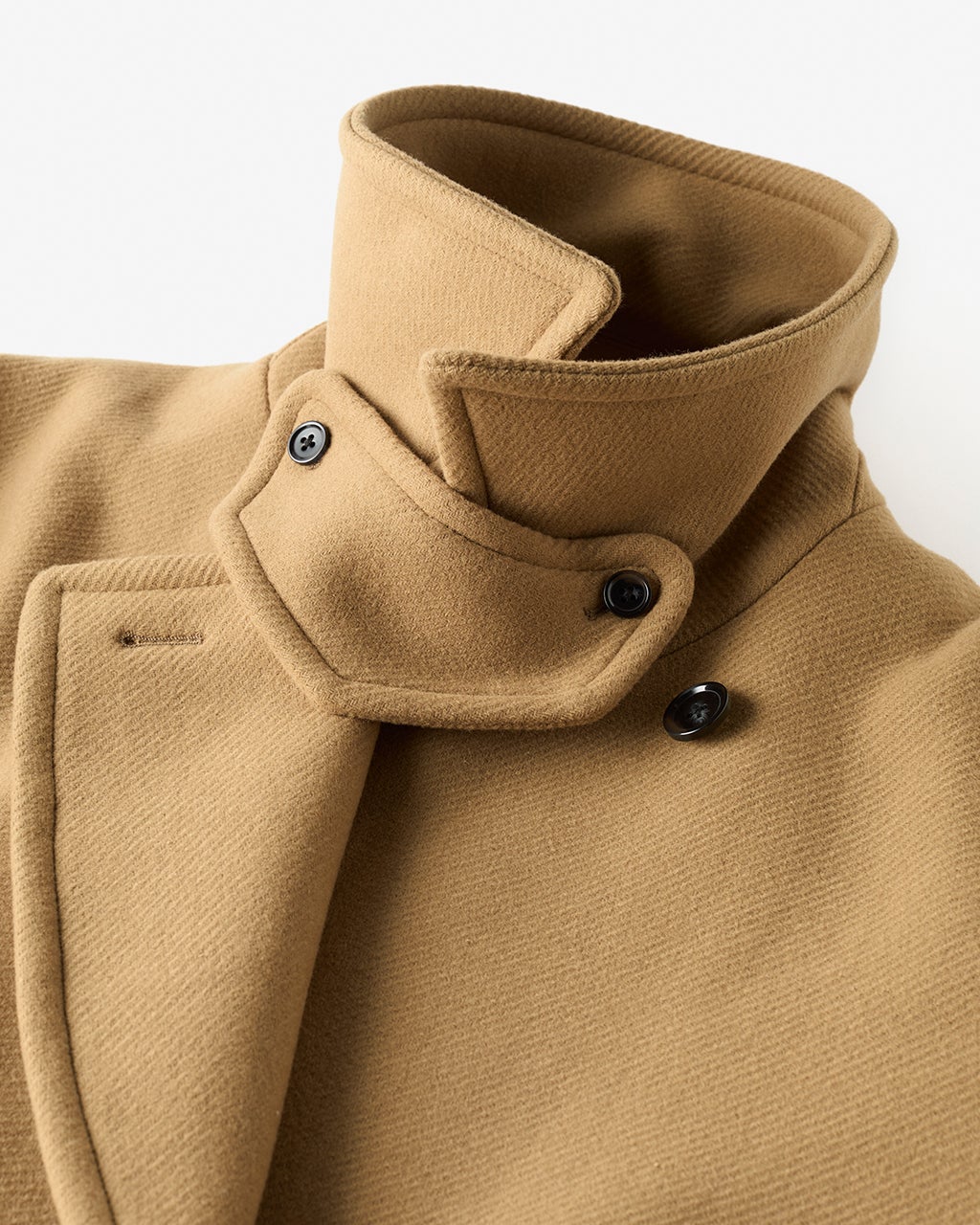 melange メラーンジュ　ピーコート　オーバーサイズ ウール混カルゼ・オーバーサイズピーコート/40代50代からの