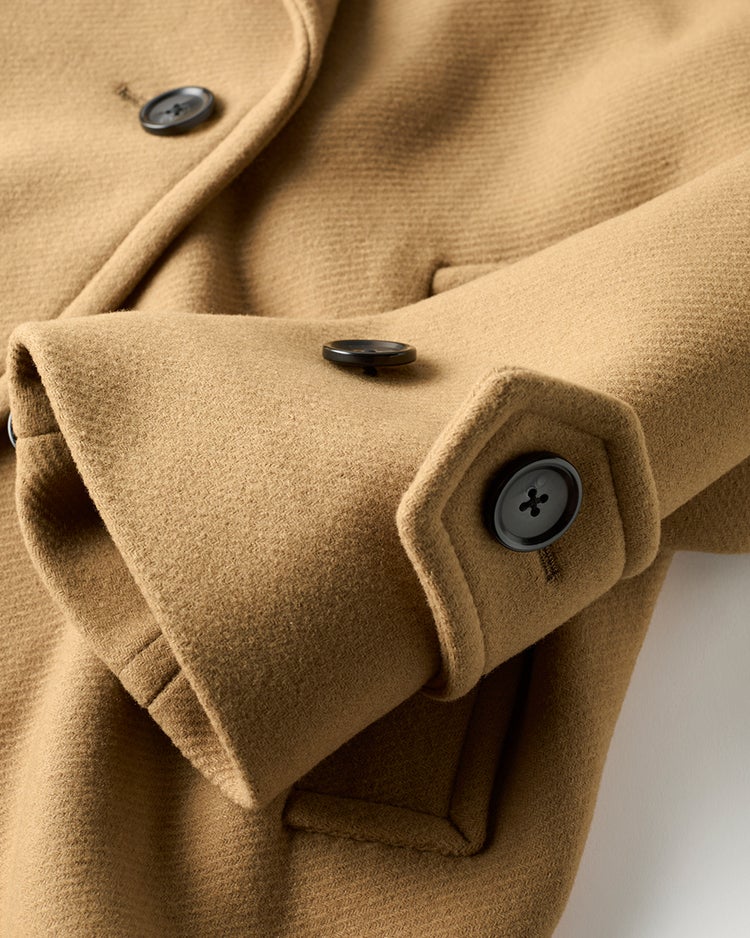 ウール混カルゼ・オーバーサイズピーコート 詳細画像 キャメル 8