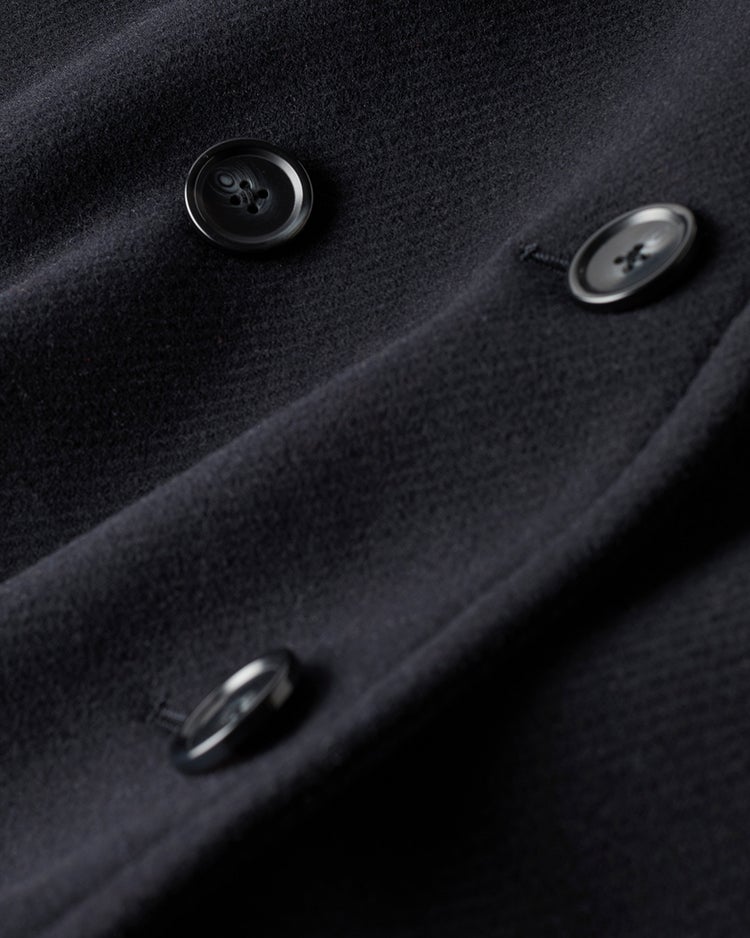 ウール混カルゼ・オーバーサイズピーコート 詳細画像 ネイビー 7