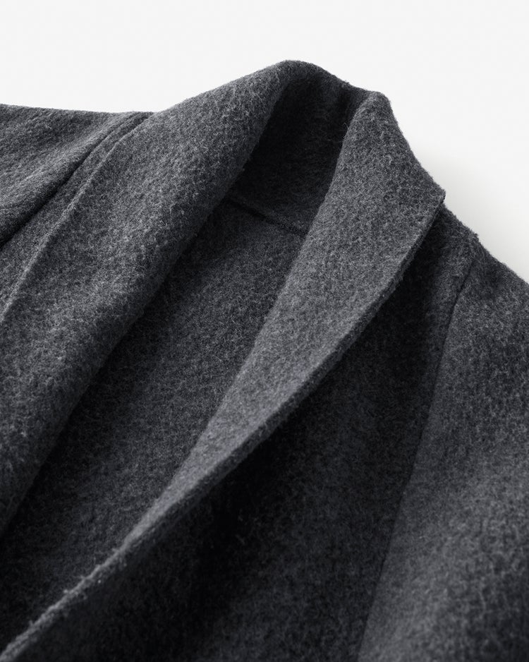 ストレッチウール・ショールカラーコート 詳細画像 グレー 8