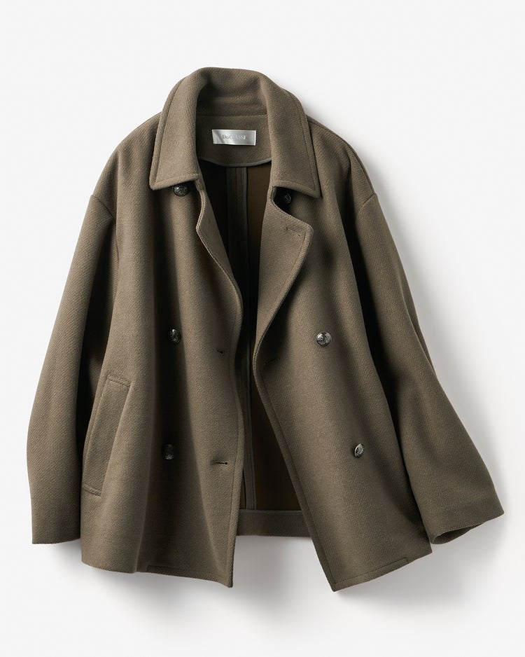 ウール混ボンディング・ピーコート 詳細画像 オリーブ 6